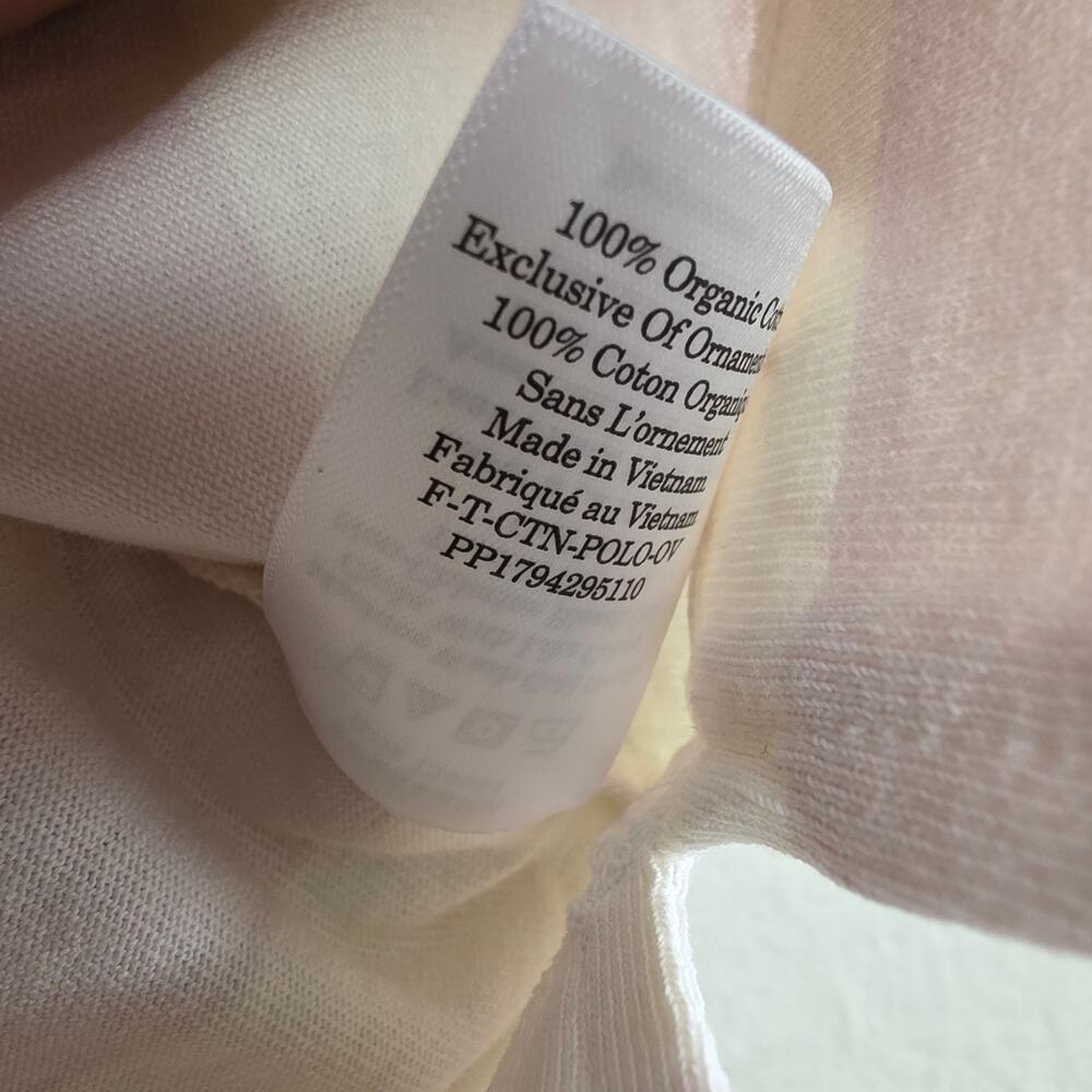 Everlane Orchid Stripe Polo Shirt Size XS Purple White Short Sleeve Cotton NEW - Picture 10 of 11
